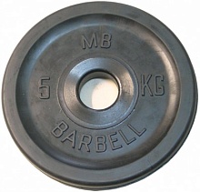 Диск обрезиненный, чёрный, евро-классик, 5 кг