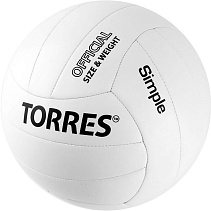 Мяч волейбольный TORRES Simple, р.5, Синт. кожа (термополиуретан)